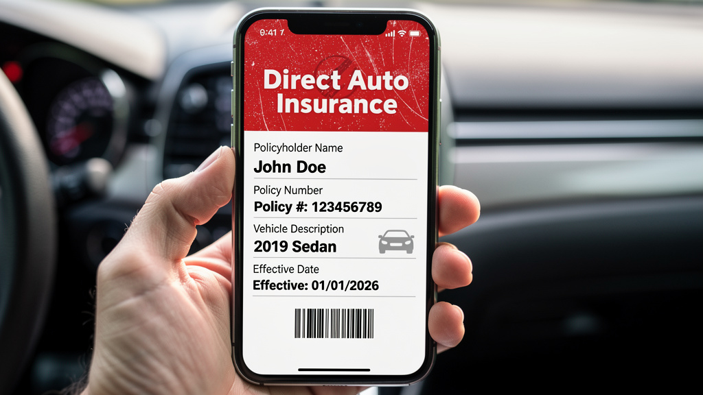 Direct Auto Insurance Digital Card