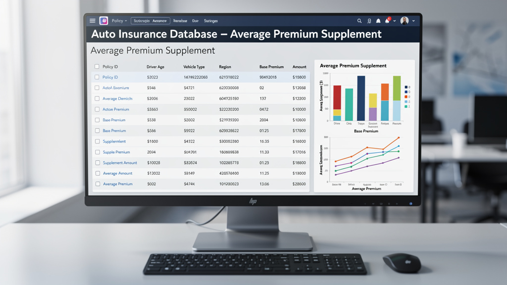 Auto Insurance Database Average Premium Supplement